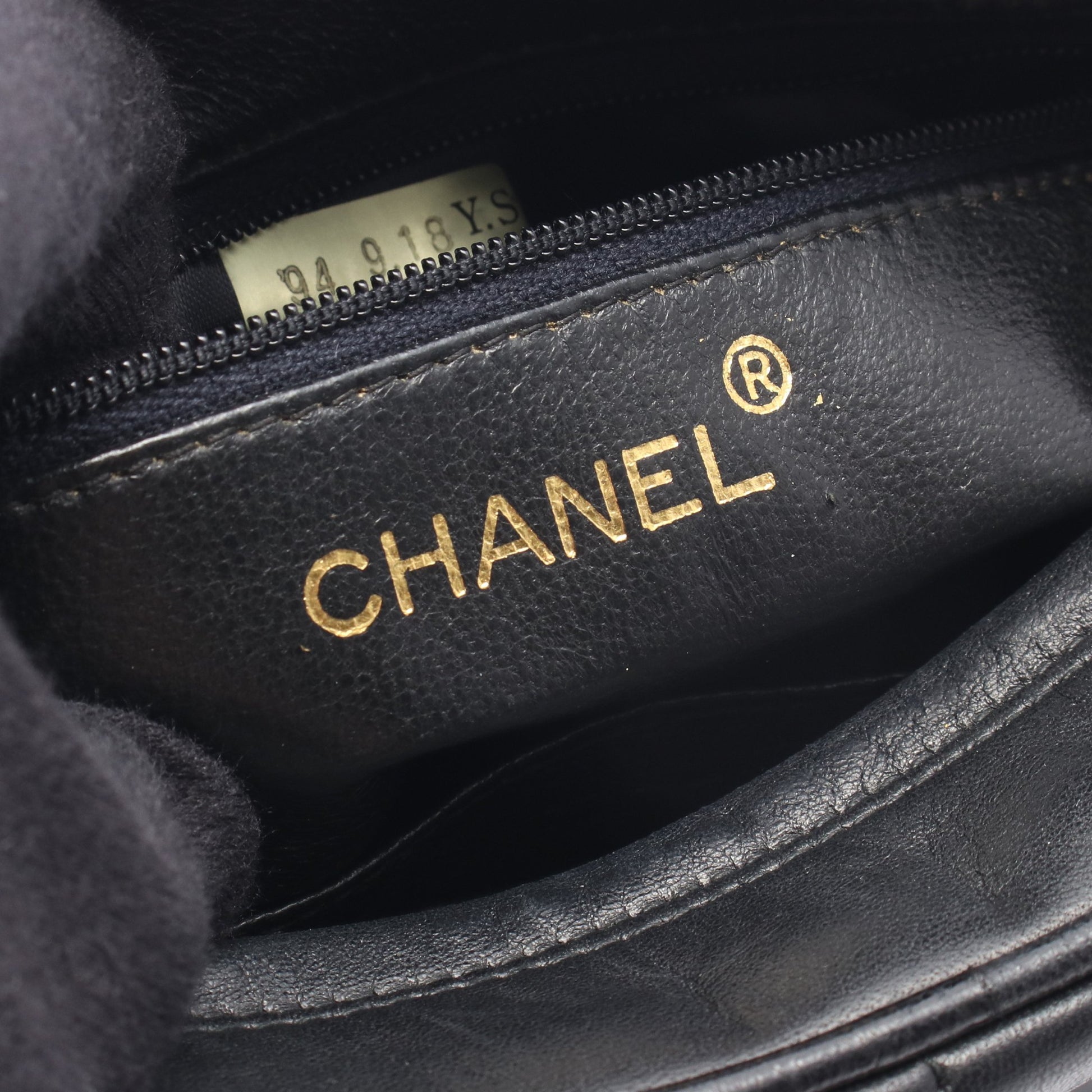 マドモアゼル ココマーク チェーンショルダーバッグ ラムスキン ブラック ゴールド金具 シャネル バッグ CHANEL