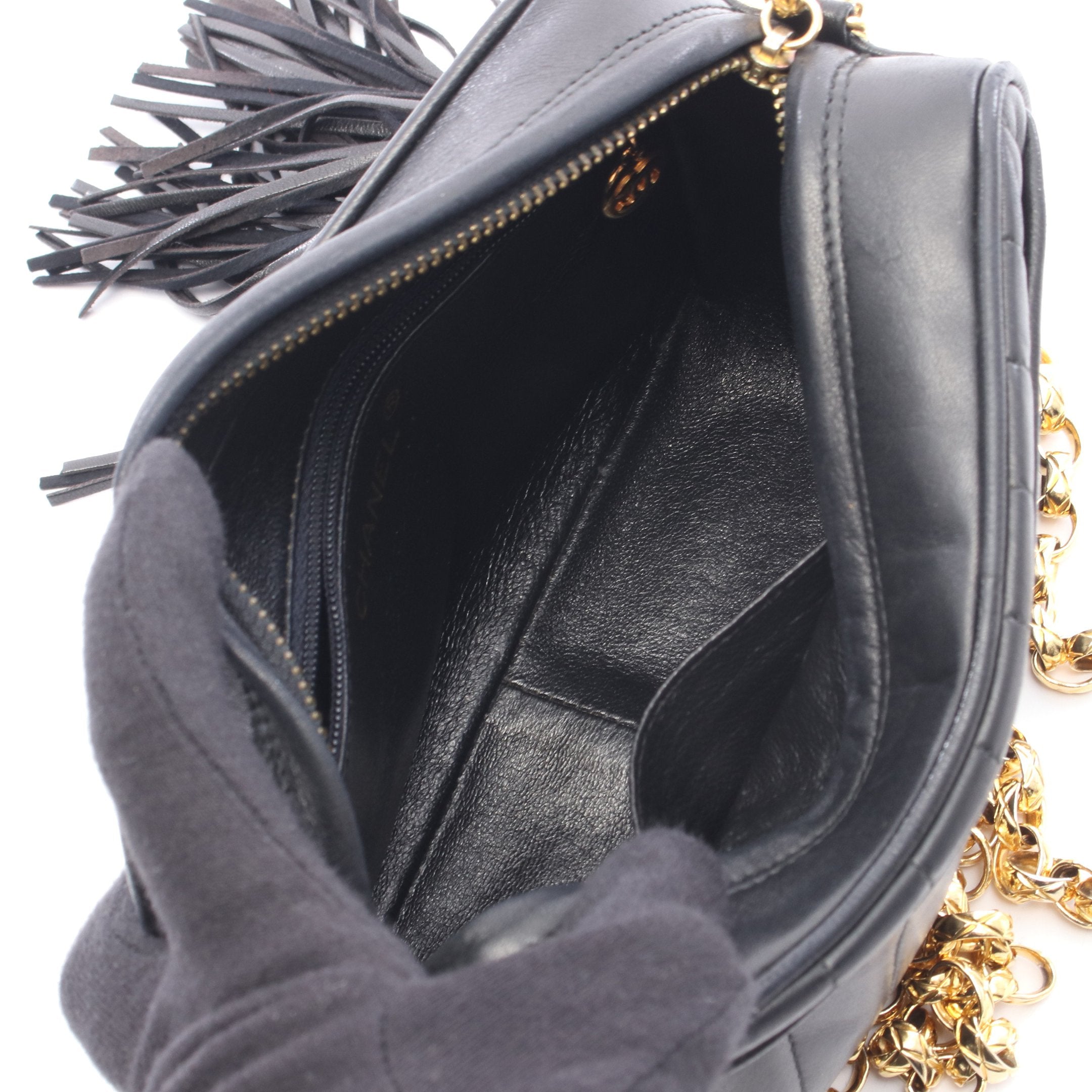 CHANEL シャネル 横型 マドモアゼル デカココ ラムスキン Wチェーン ショルダー バッグ ブラック 良品 a538 マドモアゼル Wチェーンショルダーバッグ ラムスキン ブラック