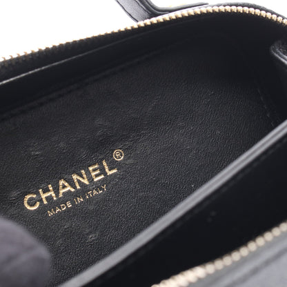 CCフィグリー スモール バニティバッグ チェーンショルダーバッグ キャビアスキン レザー ブラック ゴールド金具 シャネル バッグ CHANEL