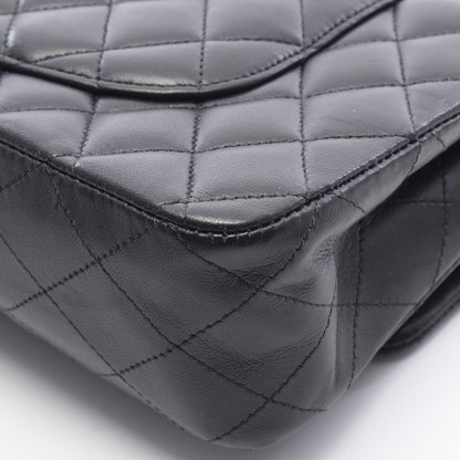 マトラッセ Wフラップ Wチェーンショルダーバッグ ラムスキン ブラック シルバー金具 シャネル バッグ CHANEL