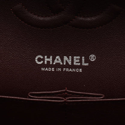 マトラッセ Wフラップ Wチェーンショルダーバッグ ラムスキン ブラック シルバー金具 シャネル バッグ CHANEL