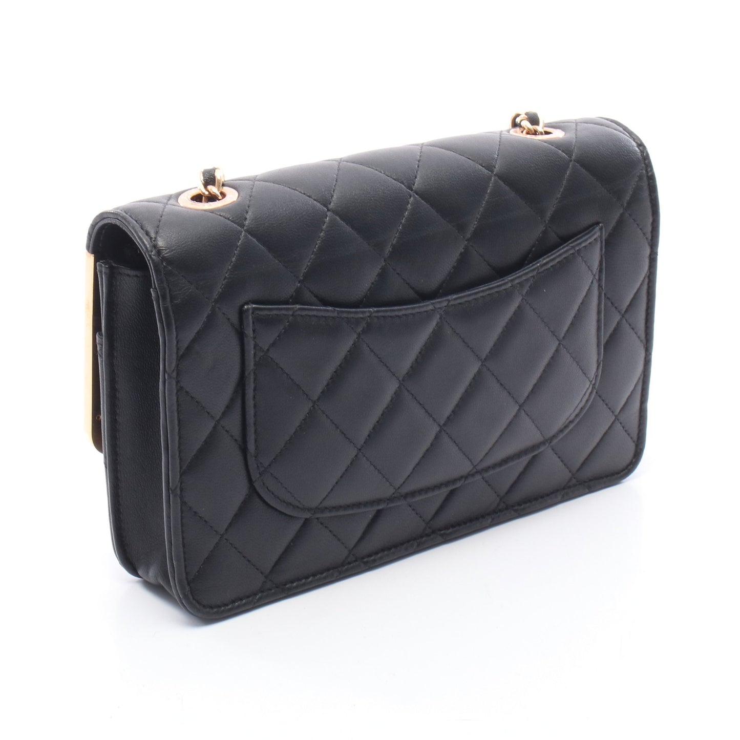 マトラッセ チェーンウォレット チェーンウォレット ラムスキン ブラック ゴールド金具 シャネル バッグ CHANEL