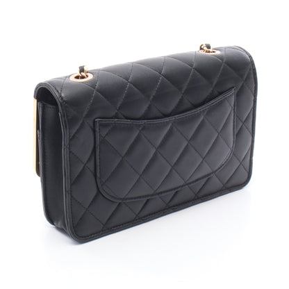 マトラッセ チェーンウォレット チェーンウォレット ラムスキン ブラック ゴールド金具 シャネル バッグ CHANEL