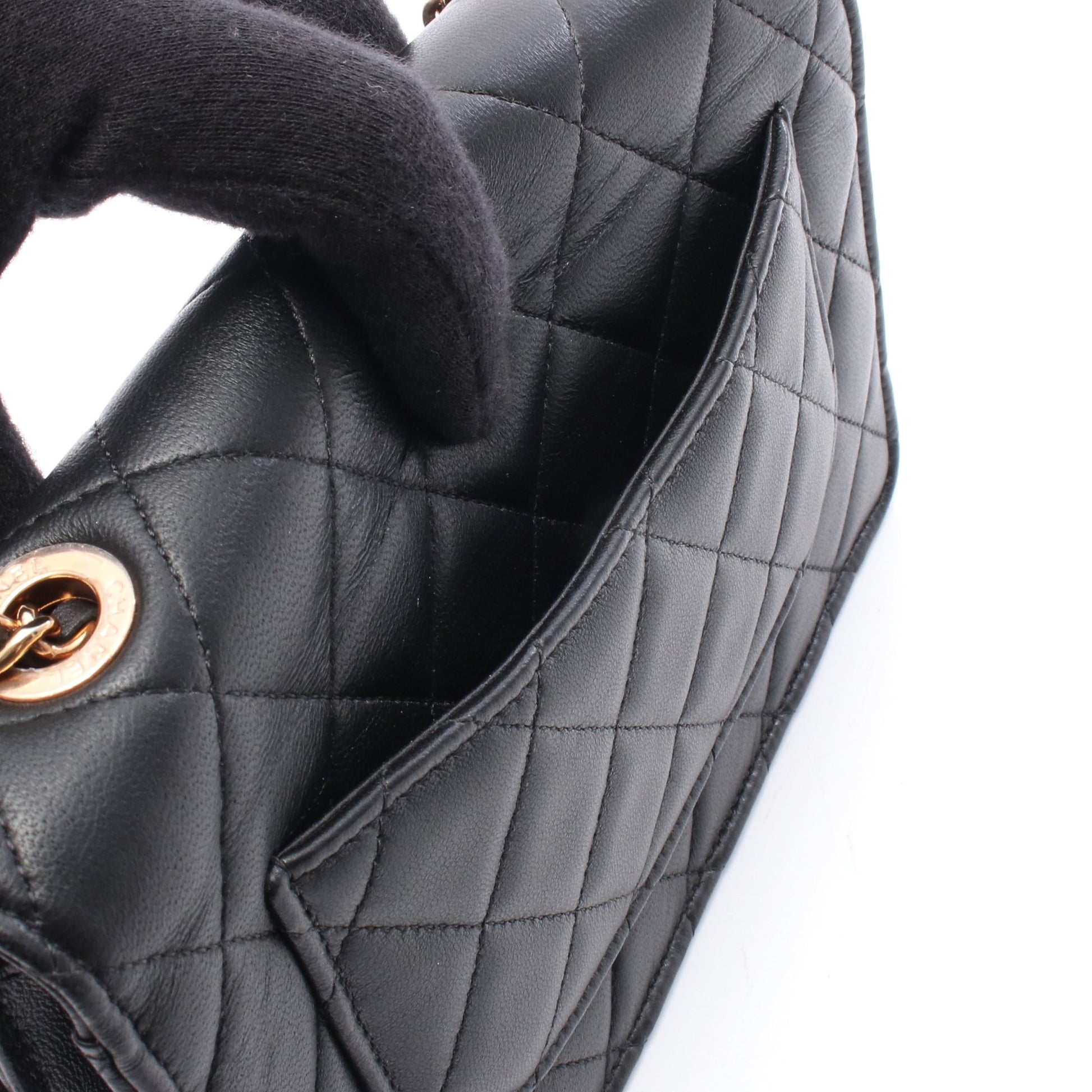 マトラッセ チェーンウォレット チェーンウォレット ラムスキン ブラック ゴールド金具 シャネル バッグ CHANEL