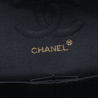 マトラッセ Wフラップ Wチェーンショルダーバッグ コットンジャージ ネイビー ゴールド金具 シャネル バッグ CHANEL