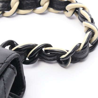 マトラッセ プラ チェーンショルダーバッグ ラムスキン ブラック ゴールド金具 シャネル バッグ CHANEL