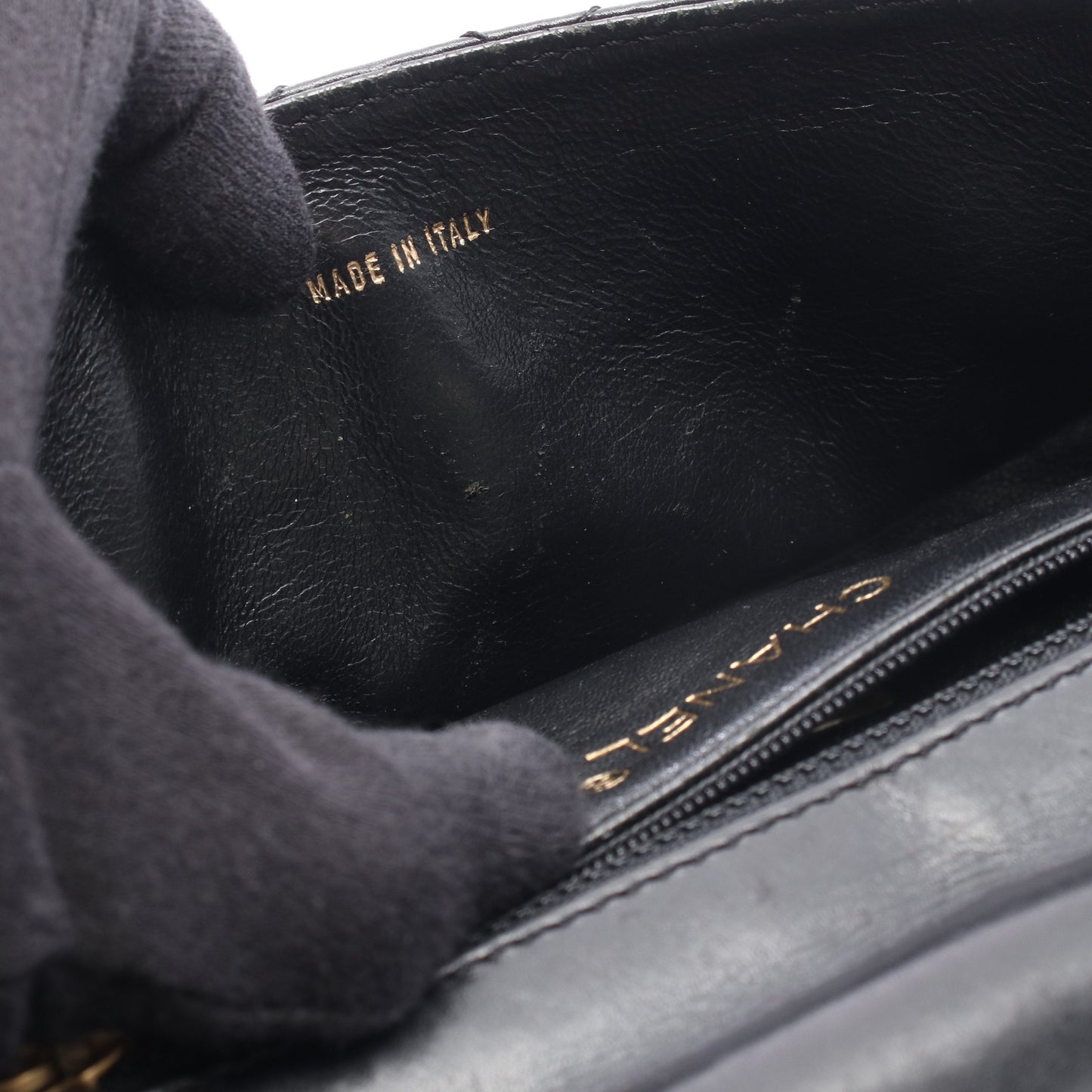 マトラッセ プラ チェーンショルダーバッグ ラムスキン ブラック ゴールド金具 シャネル バッグ CHANEL