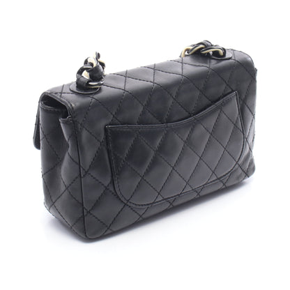 マトラッセ プラ チェーンショルダーバッグ ラムスキン ブラック ゴールド金具 シャネル バッグ CHANEL