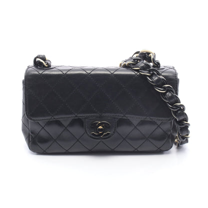 マトラッセ プラ チェーンショルダーバッグ ラムスキン ブラック ゴールド金具 シャネル バッグ CHANEL