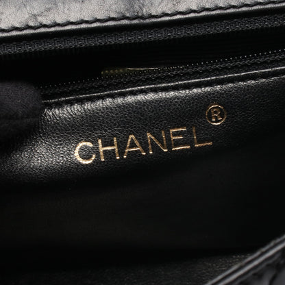マトラッセ プラ チェーンショルダーバッグ ラムスキン ブラック ゴールド金具 シャネル バッグ CHANEL