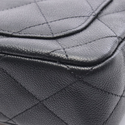 マトラッセ Wチェーンショルダーバッグ キャビアスキン ブラック ゴールド金具 シャネル バッグ CHANEL