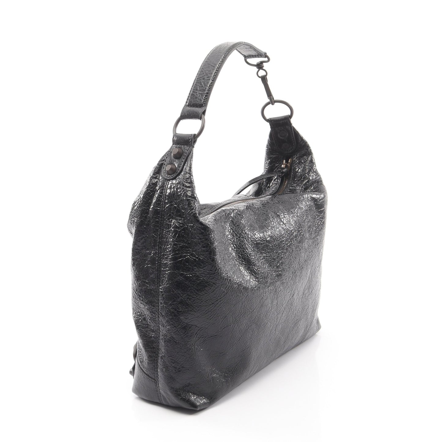 LE CITY ホーボーバッグ スモール 2WAY ハンドバッグ レザー ブラック バレンシアガ バッグ BALENCIAGA
