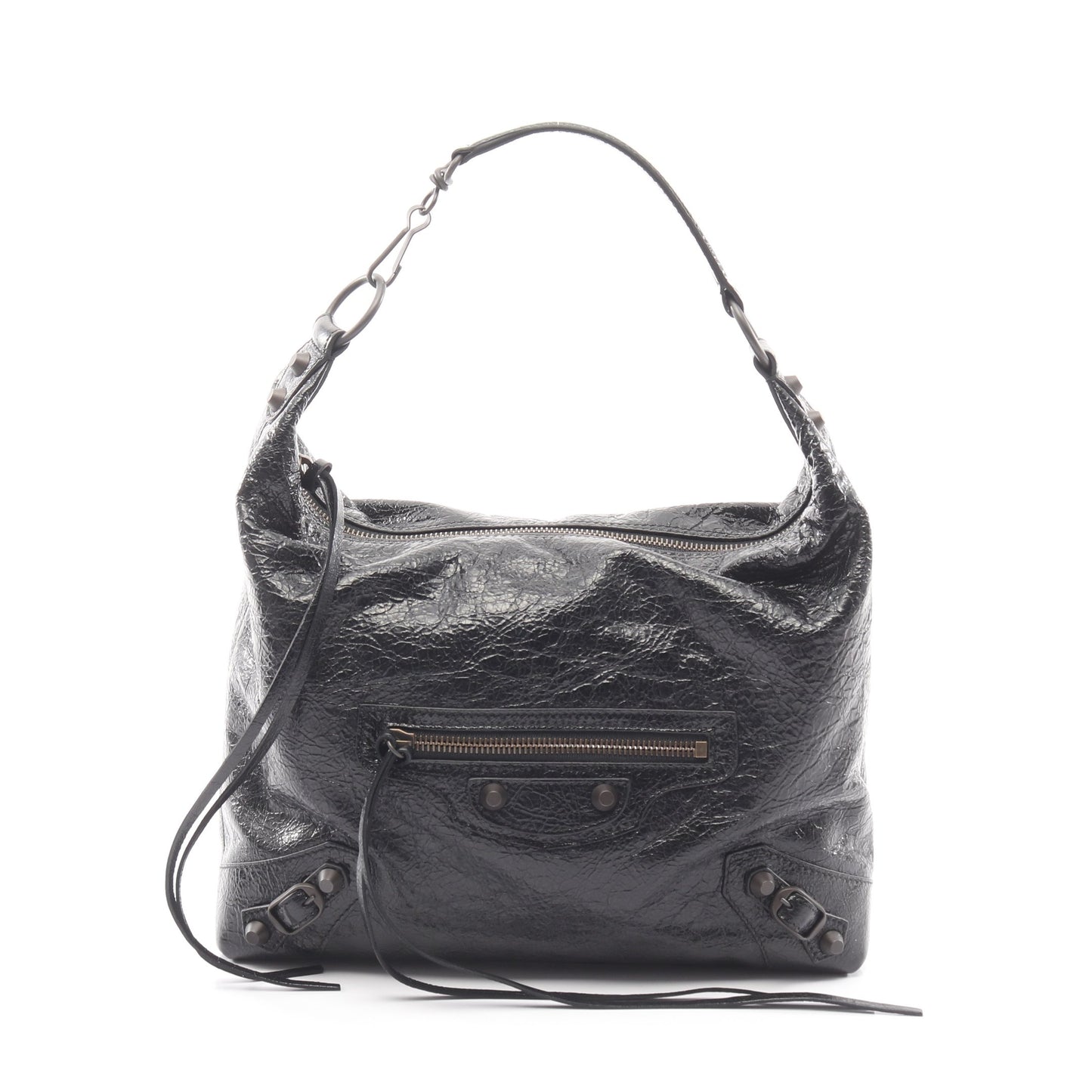 LE CITY ホーボーバッグ スモール 2WAY ハンドバッグ レザー ブラック バレンシアガ バッグ BALENCIAGA