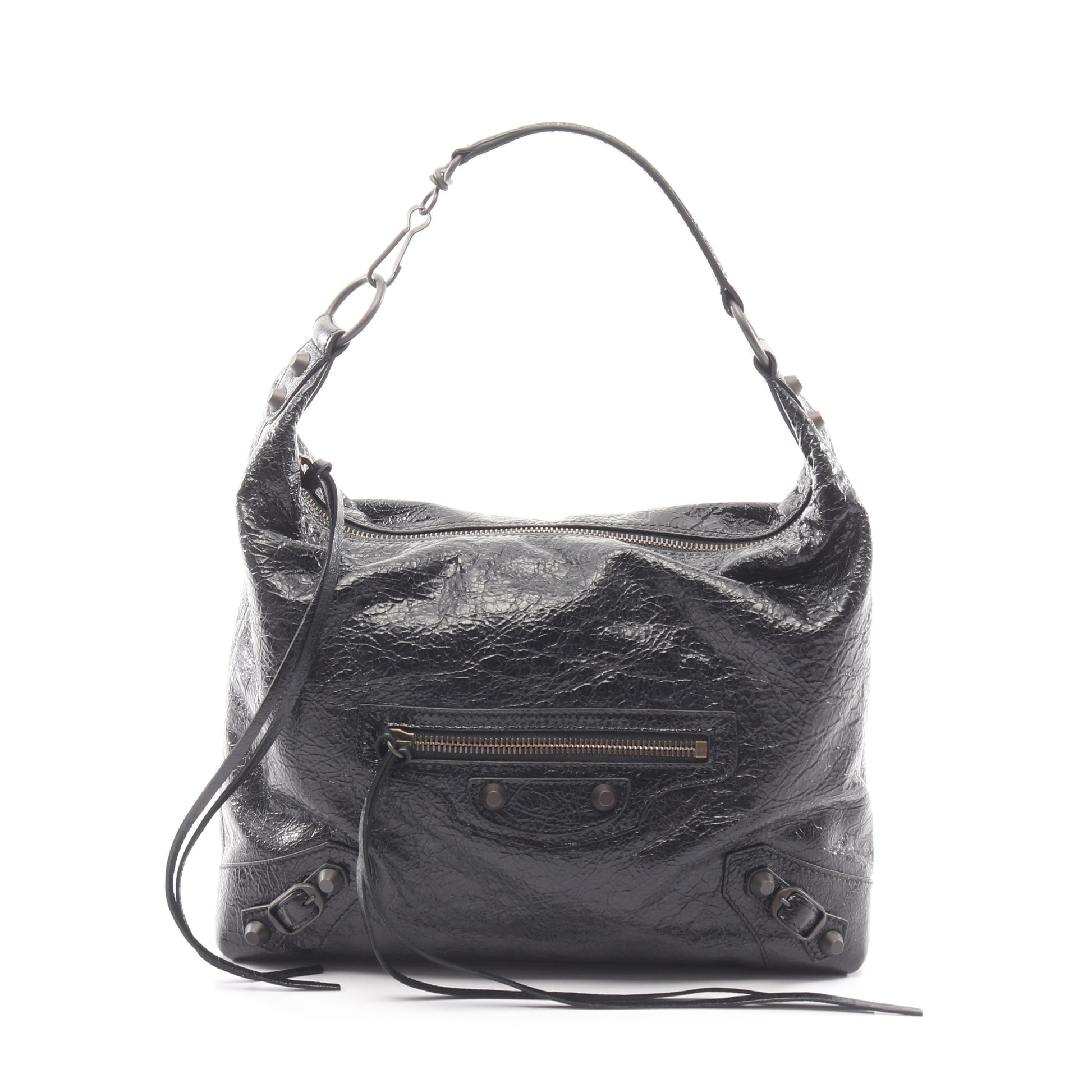LE CITY ホーボーバッグ スモール 2WAY ハンドバッグ レザー ブラック バレンシアガ バッグ BALENCIAGA