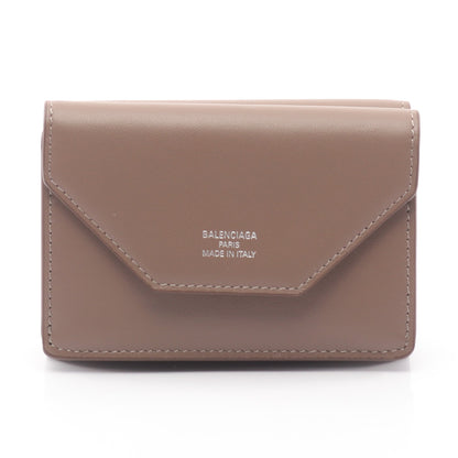Envelope ミニ ウォレット 三つ折り財布 レザー グレーブラウン バレンシアガ 財布・小物 BALENCIAGA
