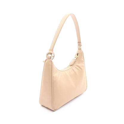 Re-Edition 2005 Re-Nylon ミニバッグ ハンドバッグ ナイロン サフィアーノレザー ベージュ プラダ バッグ PRADA