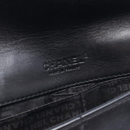 チョコバー チェーンショルダーバッグ ラムスキン ブラック シルバー金具 シャネル バッグ CHANEL