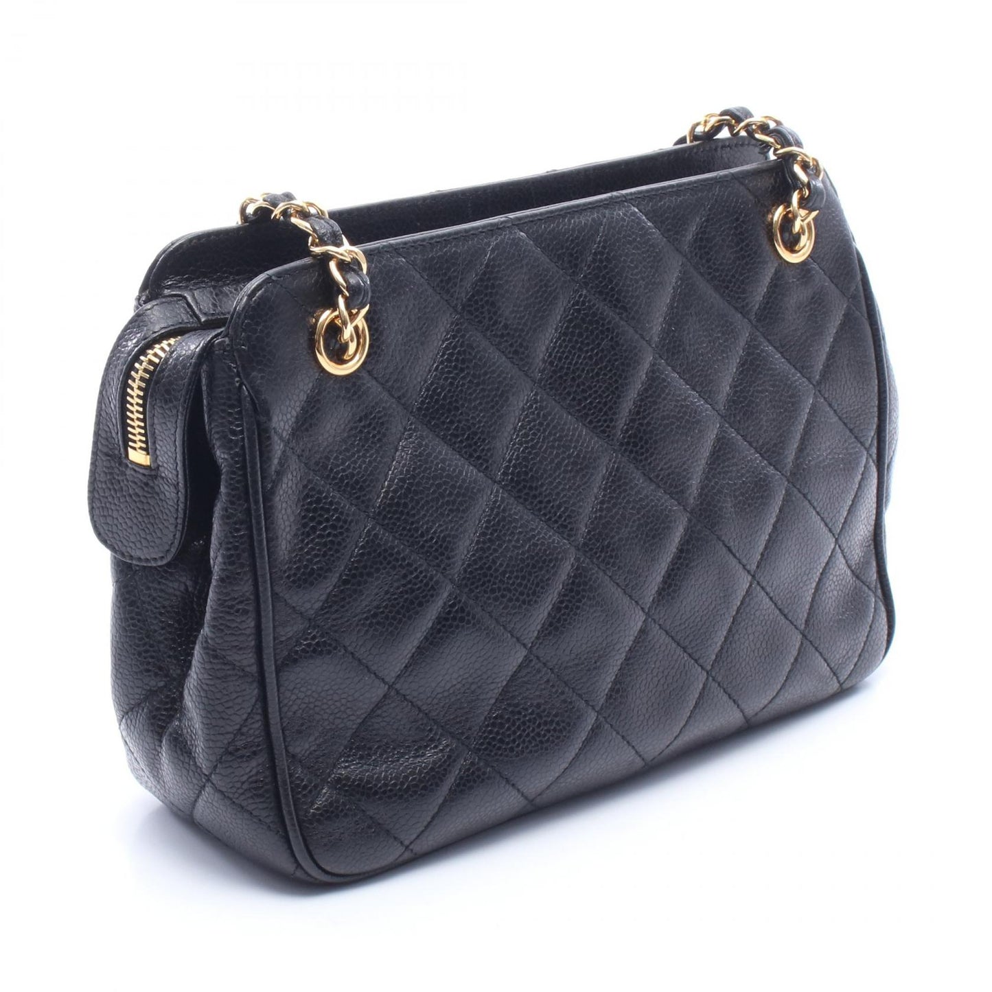 マトラッセ チェーンショルダー チェーンショルダーバッグ キャビアスキン ブラック ゴールド金具 シャネル バッグ CHANEL