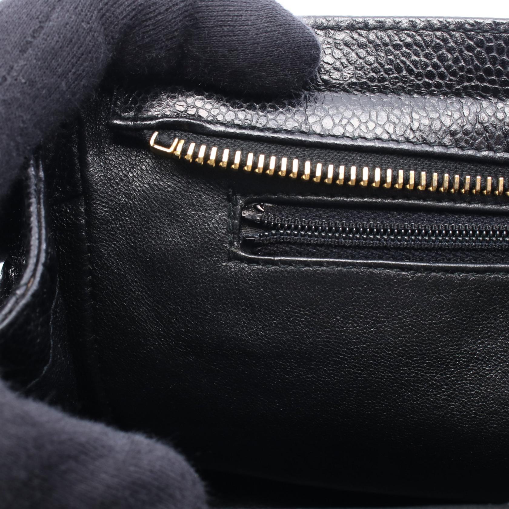 マトラッセ チェーンショルダー チェーンショルダーバッグ キャビアスキン ブラック ゴールド金具 シャネル バッグ CHANEL