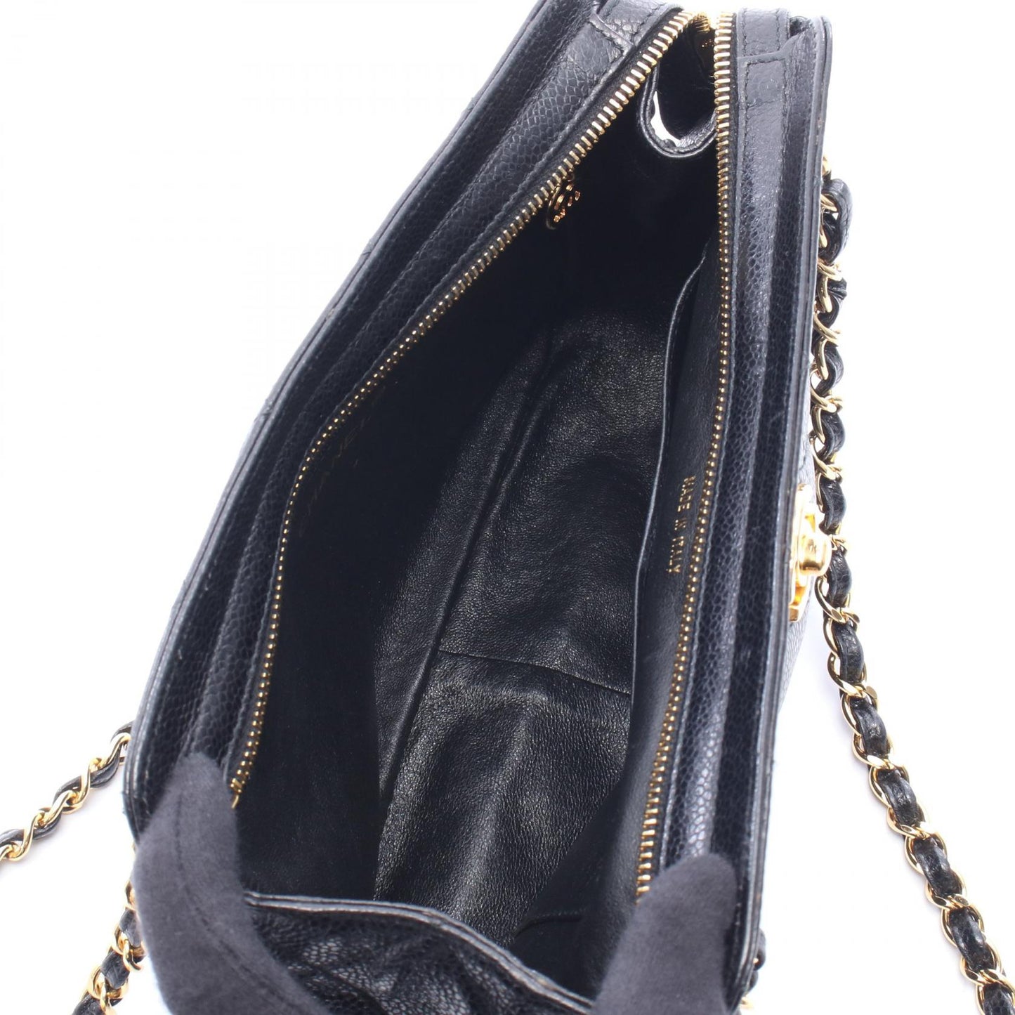 マトラッセ チェーンショルダー チェーンショルダーバッグ キャビアスキン ブラック ゴールド金具 シャネル バッグ CHANEL
