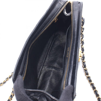 マトラッセ チェーンショルダー チェーンショルダーバッグ キャビアスキン ブラック ゴールド金具 シャネル バッグ CHANEL