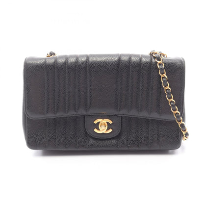 マドモアゼル チェーンショルダーバッグ キャビアスキン ブラック ゴールド金具 シャネル バッグ CHANEL