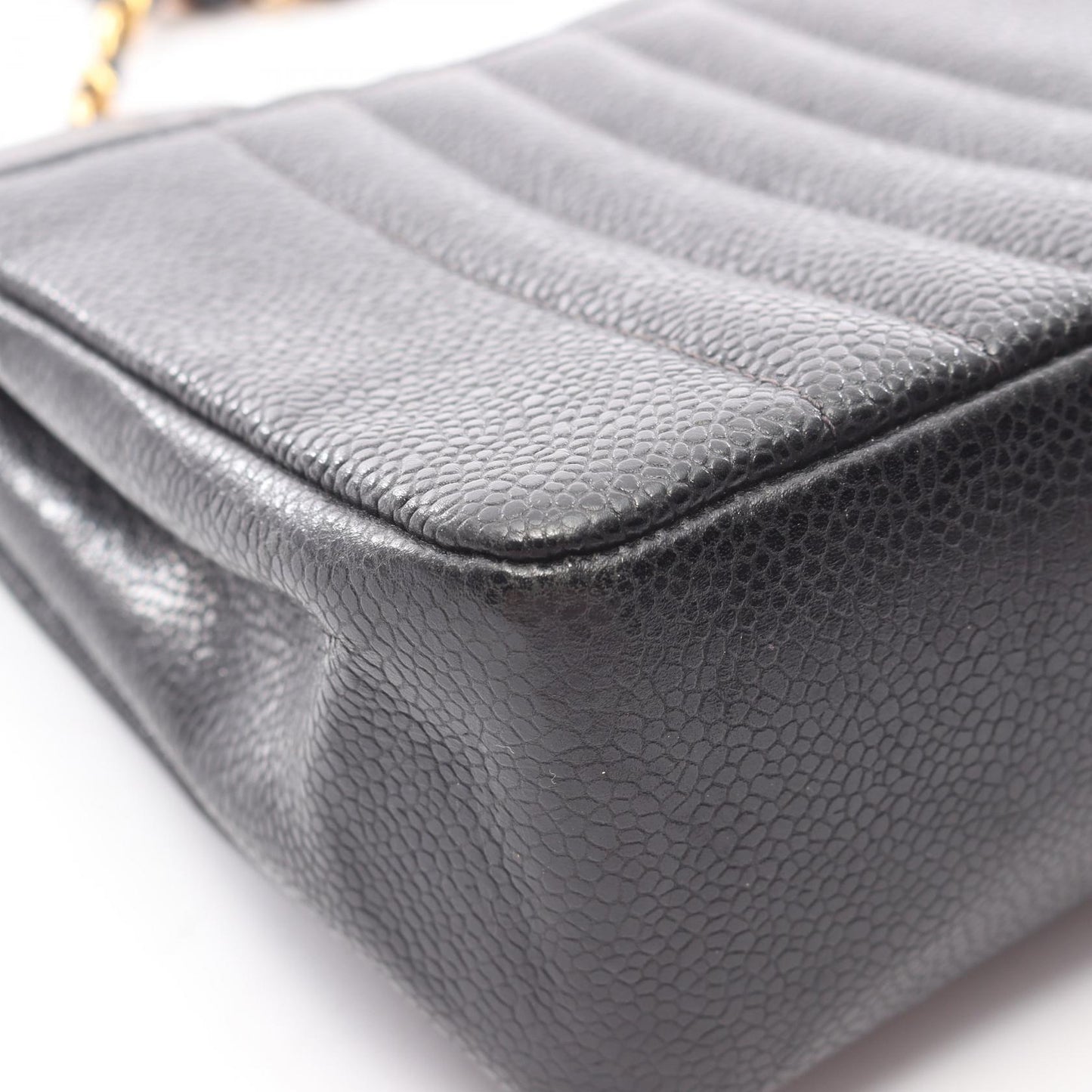 マドモアゼル チェーンショルダーバッグ キャビアスキン ブラック ゴールド金具 シャネル バッグ CHANEL