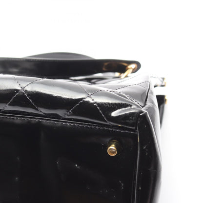 マトラッセ ハンドバッグ トートバッグ エナメルレザー ブラック ゴールド金具 シャネル バッグ CHANEL