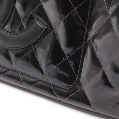マトラッセ ハンドバッグ トートバッグ エナメルレザー ブラック ゴールド金具 シャネル バッグ CHANEL