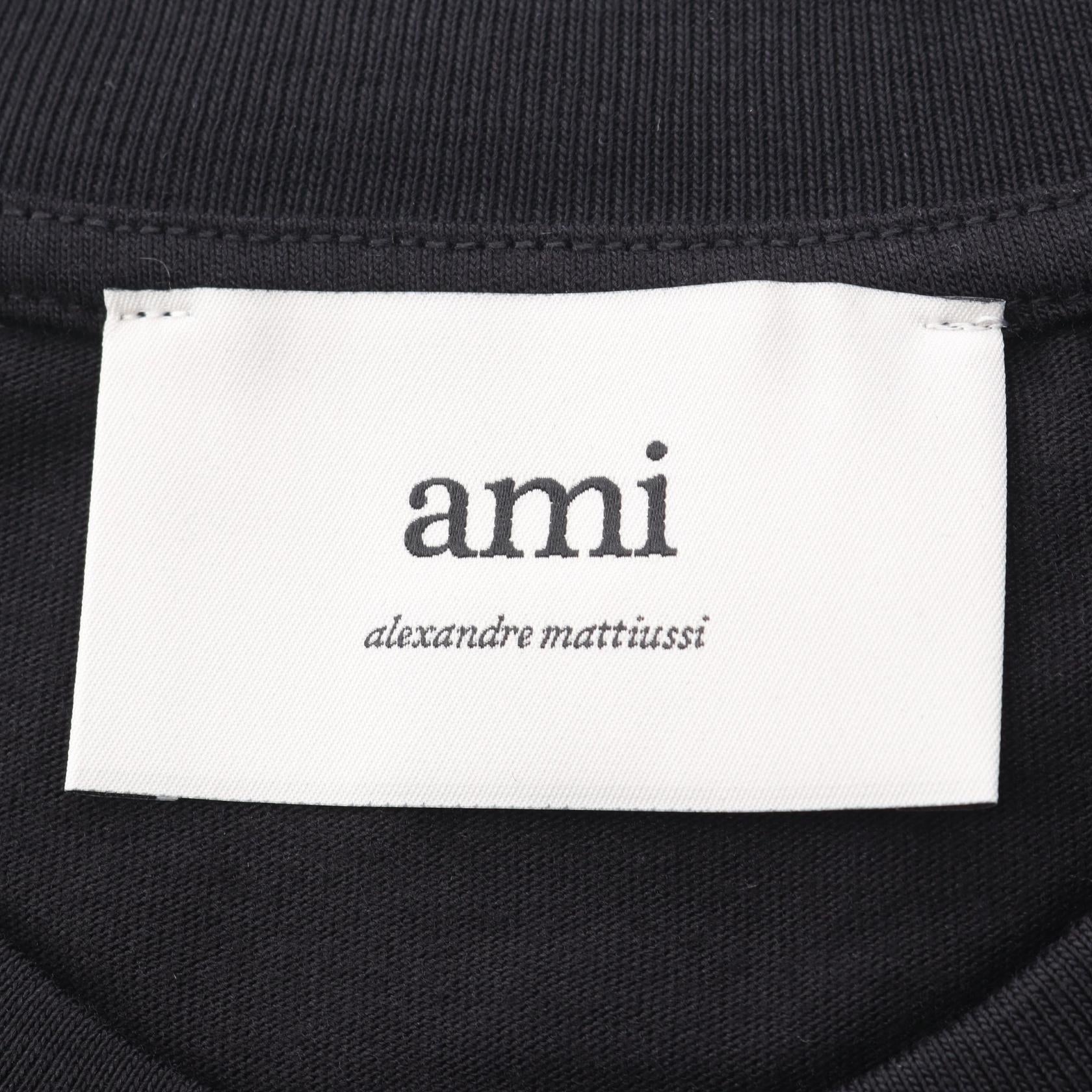 AMI DE COEUR 半袖Tシャツ コットン ブラック アミアレクサンドルマテュッシ トップス AMI Alexandre Mattiussi