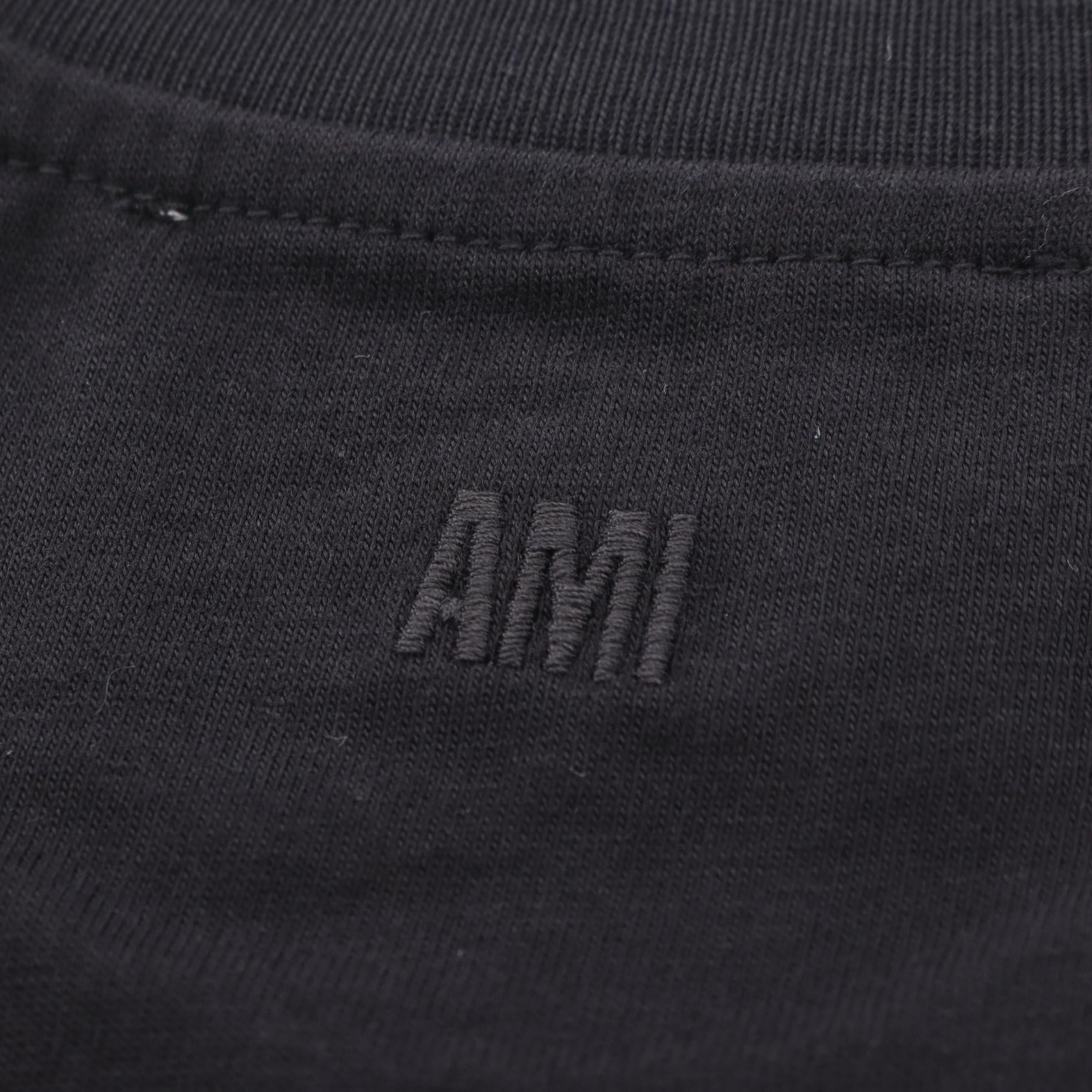 AMI DE COEUR 半袖Tシャツ コットン ブラック アミアレクサンドルマテュッシ トップス AMI Alexandre Mattiussi