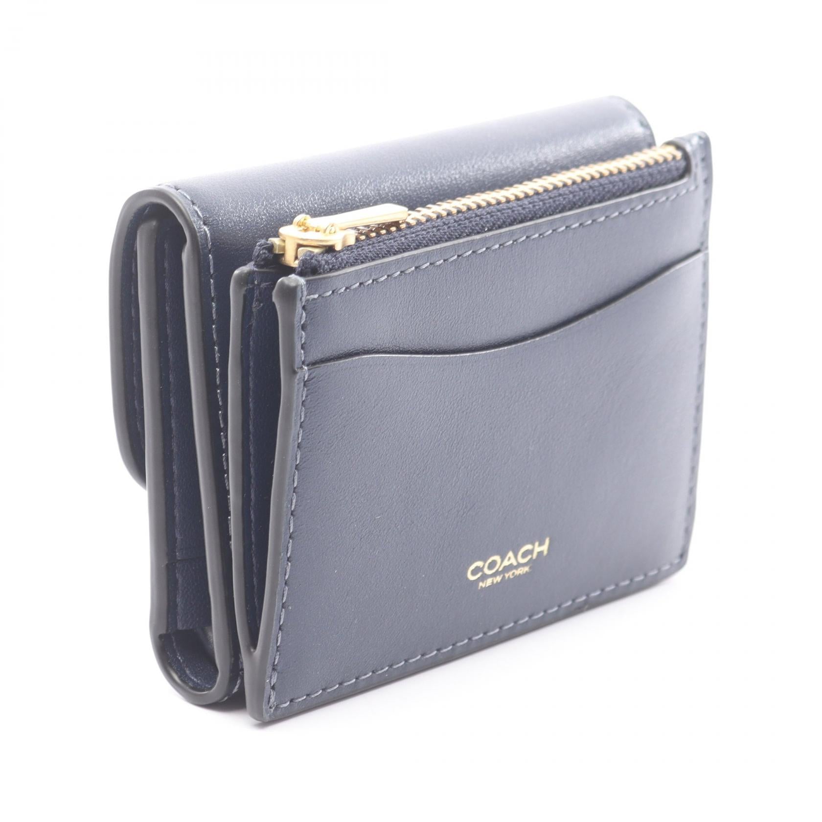 コーチ COACH ESSENTIAL CARD HOLDER WALLET 三つ折り財布 財布 レザー レディース ネイビー系 CZ111B4/NV 【新品】 ESSENTIAL CARD HOLDER WALLET 三つ折り財布 レザー ネイビー コーチ