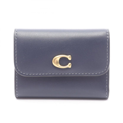 ESSENTIAL CARD HOLDER WALLET 三つ折り財布 レザー ネイビー コーチ 財布・小物 COACH