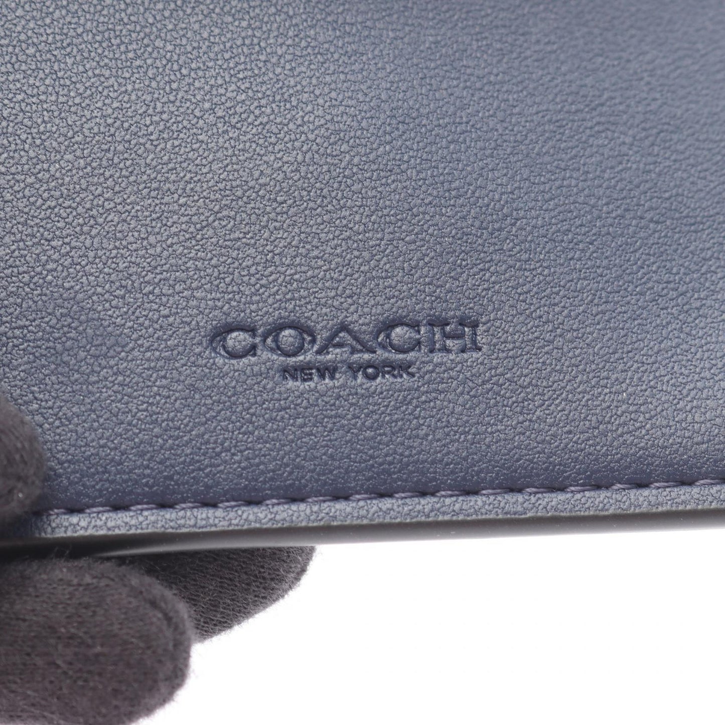 ESSENTIAL CARD HOLDER WALLET 三つ折り財布 レザー ネイビー コーチ 財布・小物 COACH