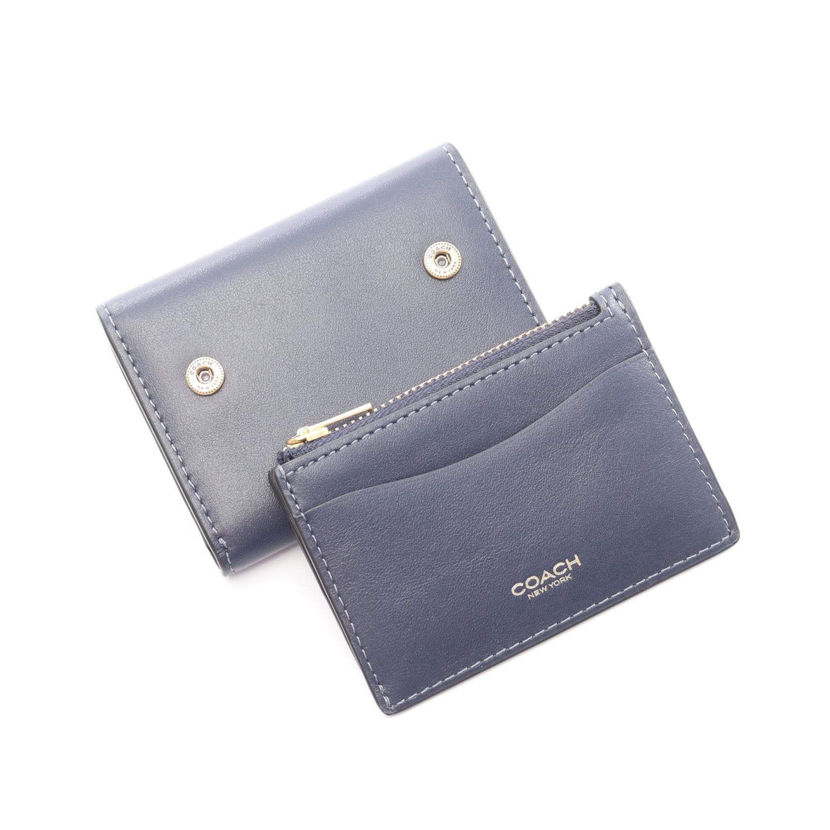 コーチ COACH ESSENTIAL CARD HOLDER WALLET 三つ折り財布 財布 レザー レディース ネイビー系 CZ111B4/NV 【新品】 ESSENTIAL CARD HOLDER WALLET 三つ折り財布 レザー ネイビー コーチ