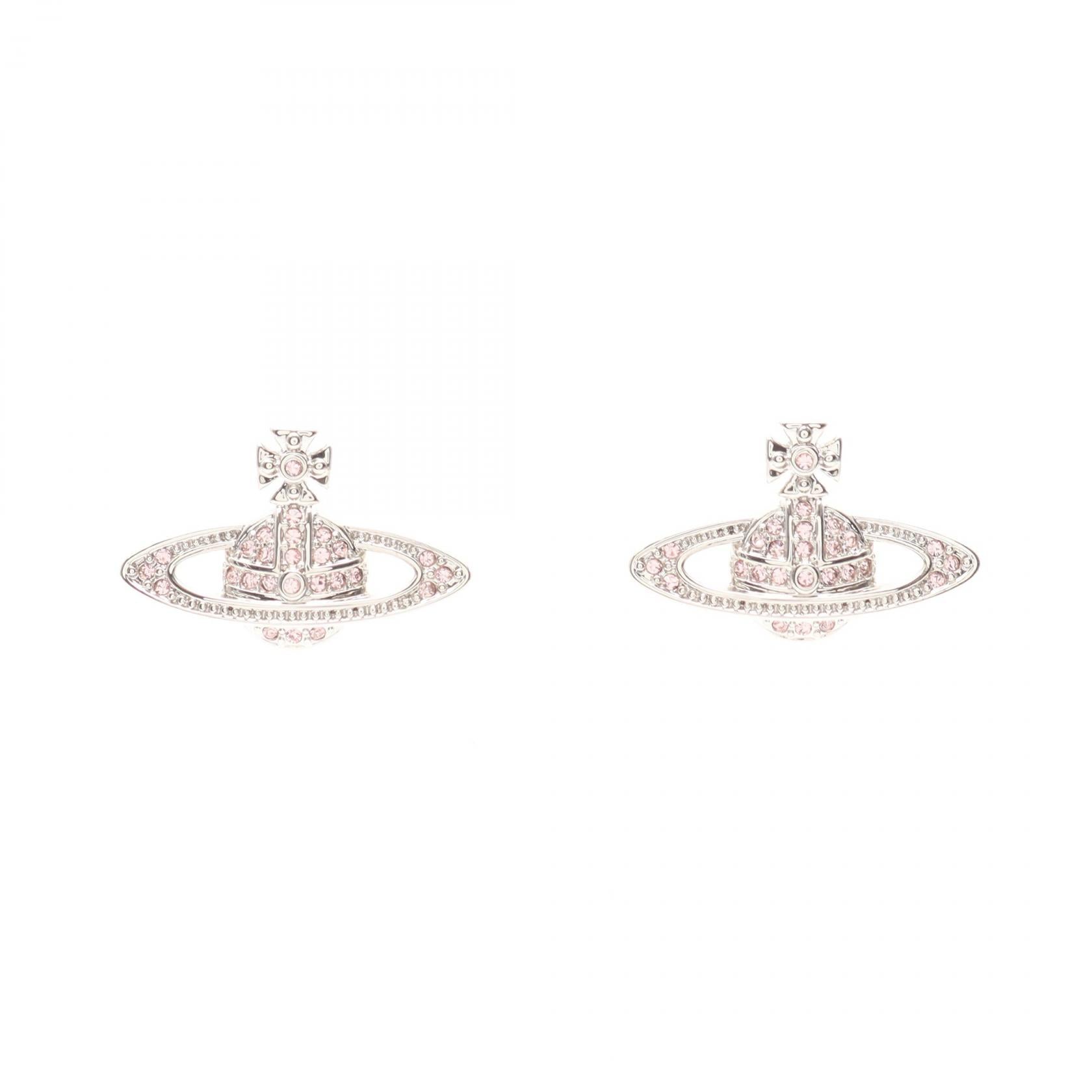MINI BAS RELIEF ピアス ステンレススチール ラインストーン シルバー ピンク ヴィヴィアンウエストウッド アクセサリー Vivienne Westwood