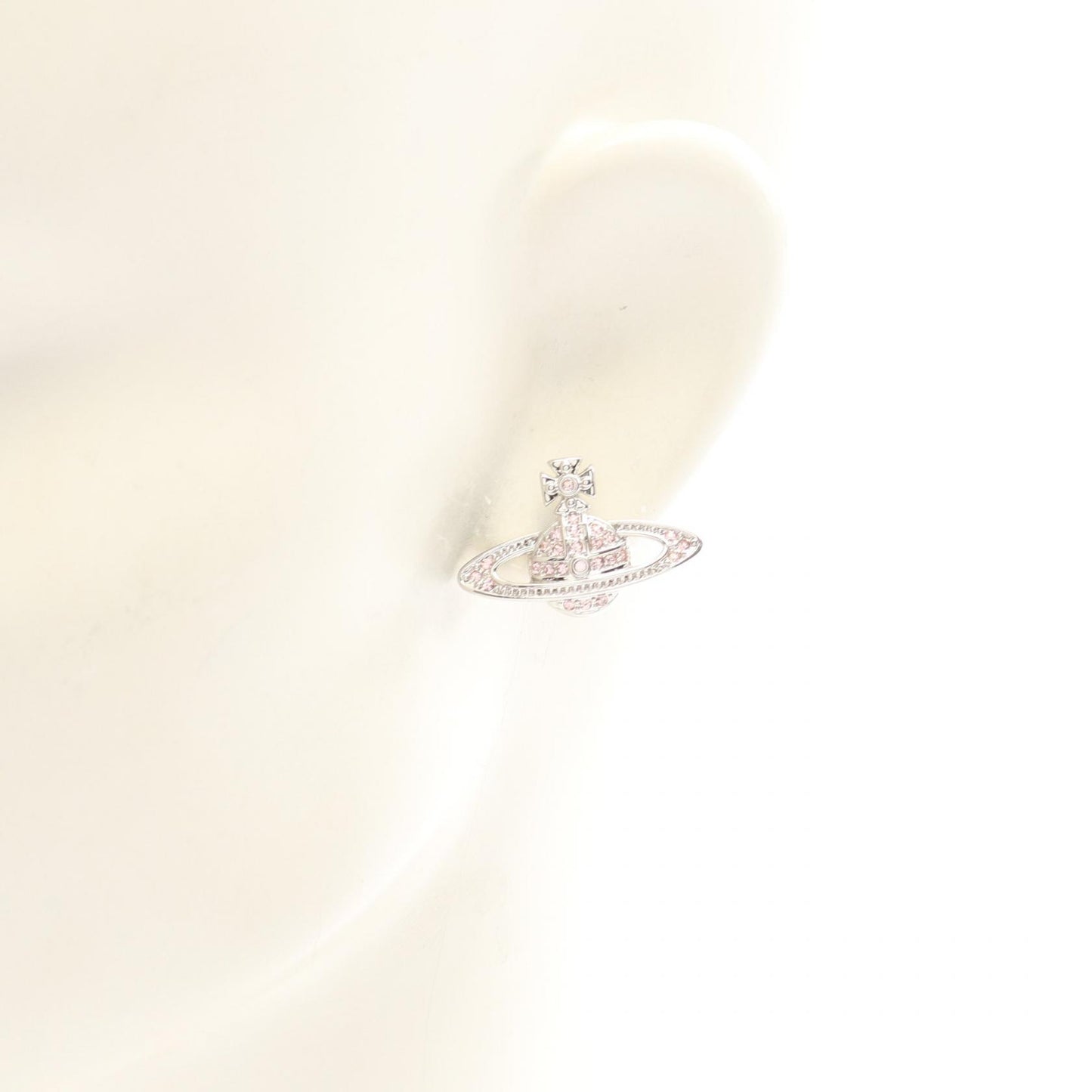 MINI BAS RELIEF ピアス ステンレススチール ラインストーン シルバー ピンク ヴィヴィアンウエストウッド アクセサリー Vivienne Westwood