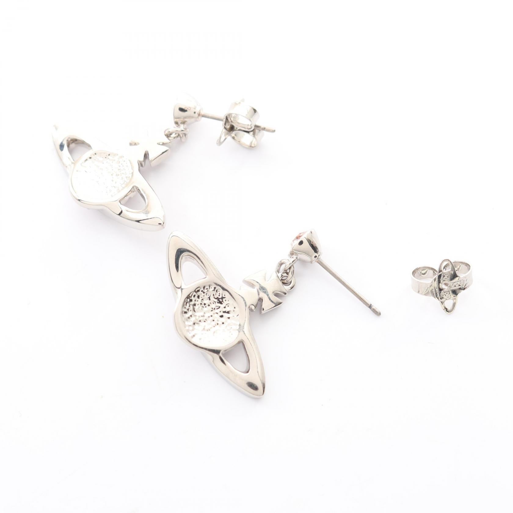 MINI BAS RELIEF DROP ピアス ステンレススチール ラインストーン シルバー ピンク ヴィヴィアンウエストウッド アクセサリー Vivienne Westwood
