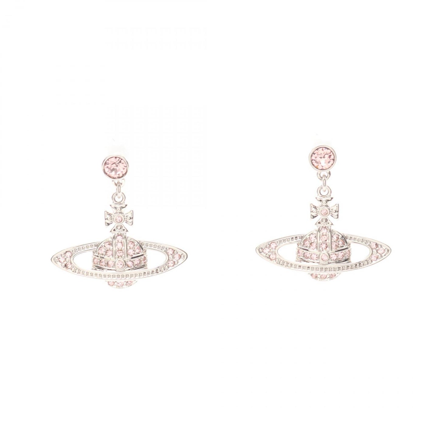 MINI BAS RELIEF DROP ピアス ステンレススチール ラインストーン シルバー ピンク ヴィヴィアンウエストウッド アクセサリー Vivienne Westwood