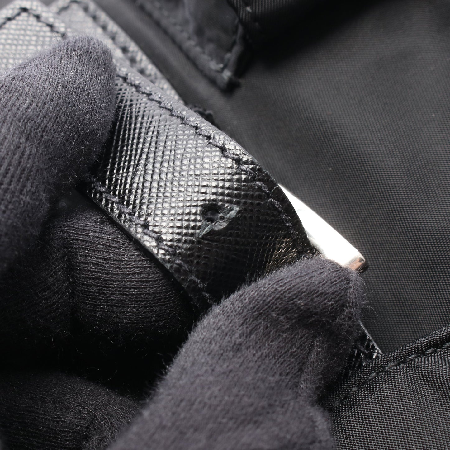 Re-Nylon 2WAY バックパック リュックサック ナイロン レザー ブラック プラダ バッグ PRADA