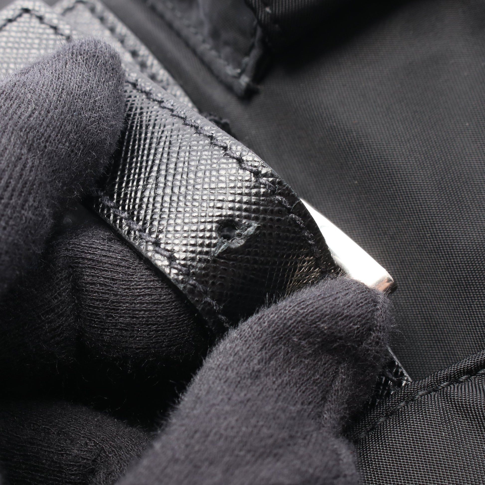 Re-Nylon 2WAY バックパック リュックサック ナイロン レザー ブラック プラダ バッグ PRADA