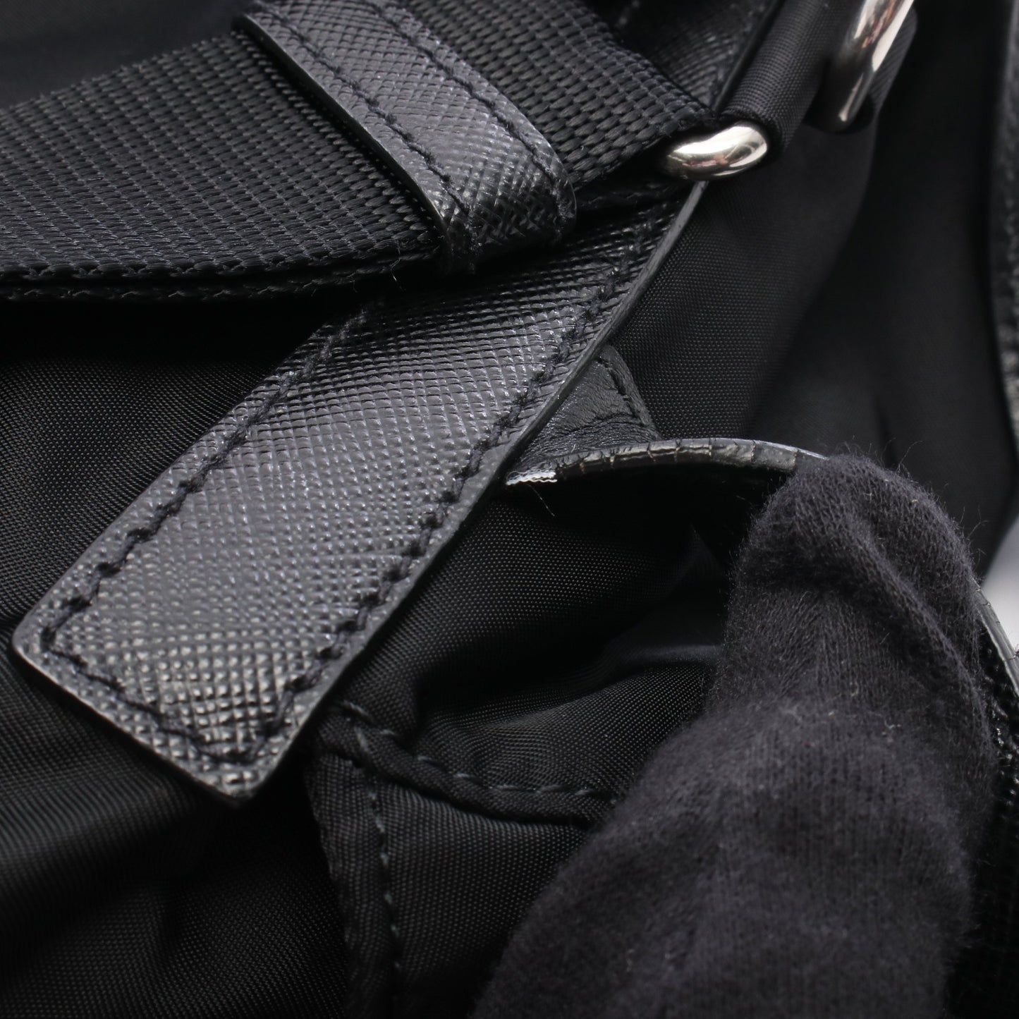 Re-Nylon 2WAY バックパック リュックサック ナイロン レザー ブラック プラダ バッグ PRADA