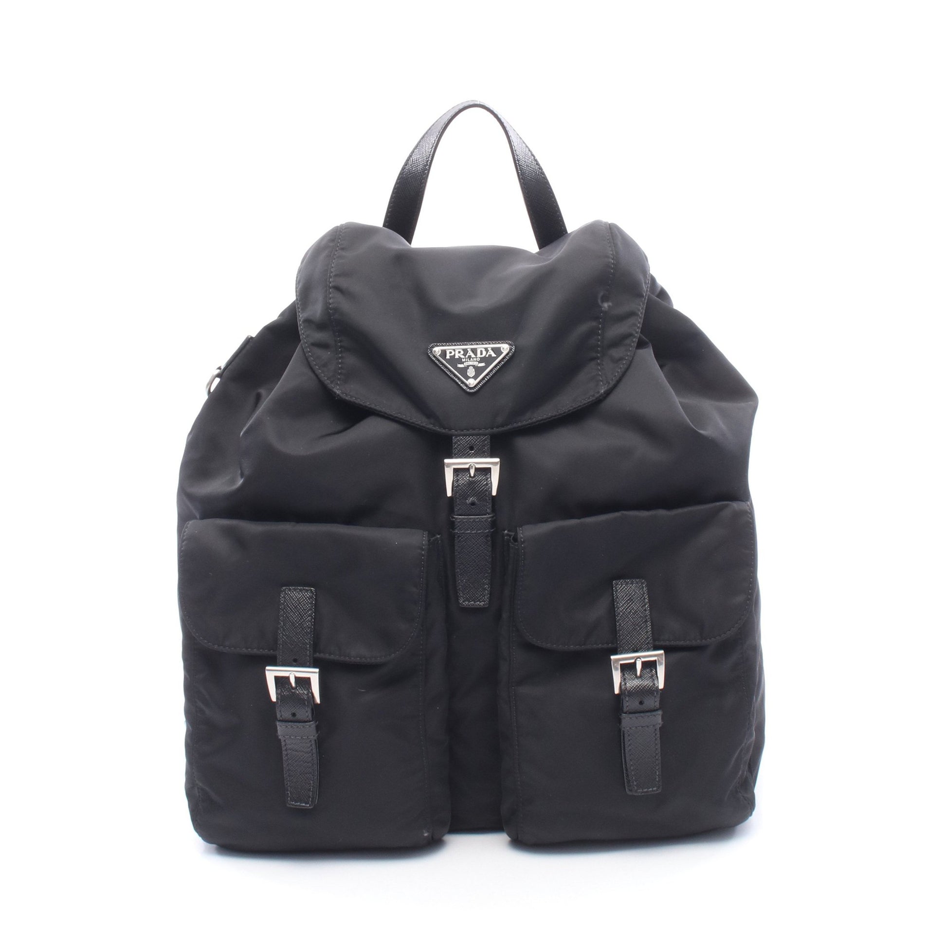 Re-Nylon 2WAY バックパック リュックサック ナイロン レザー ブラック プラダ バッグ PRADA