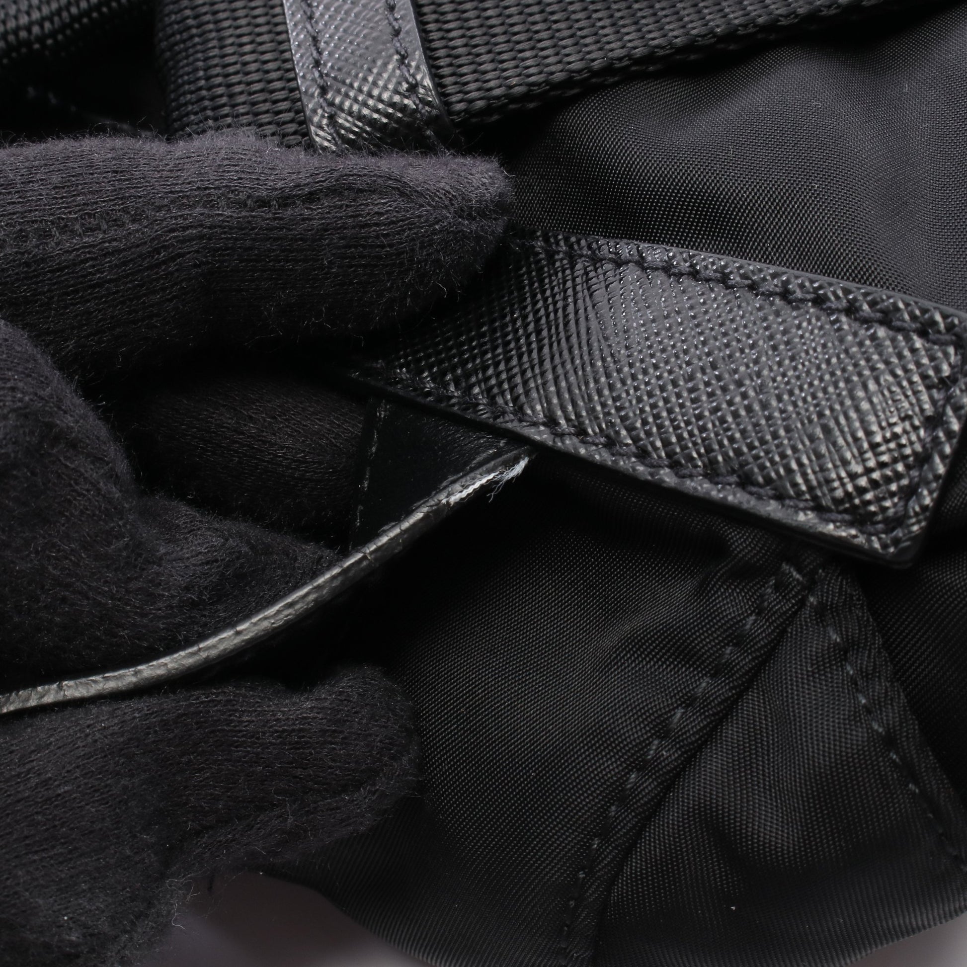 Re-Nylon 2WAY バックパック リュックサック ナイロン レザー ブラック プラダ バッグ PRADA