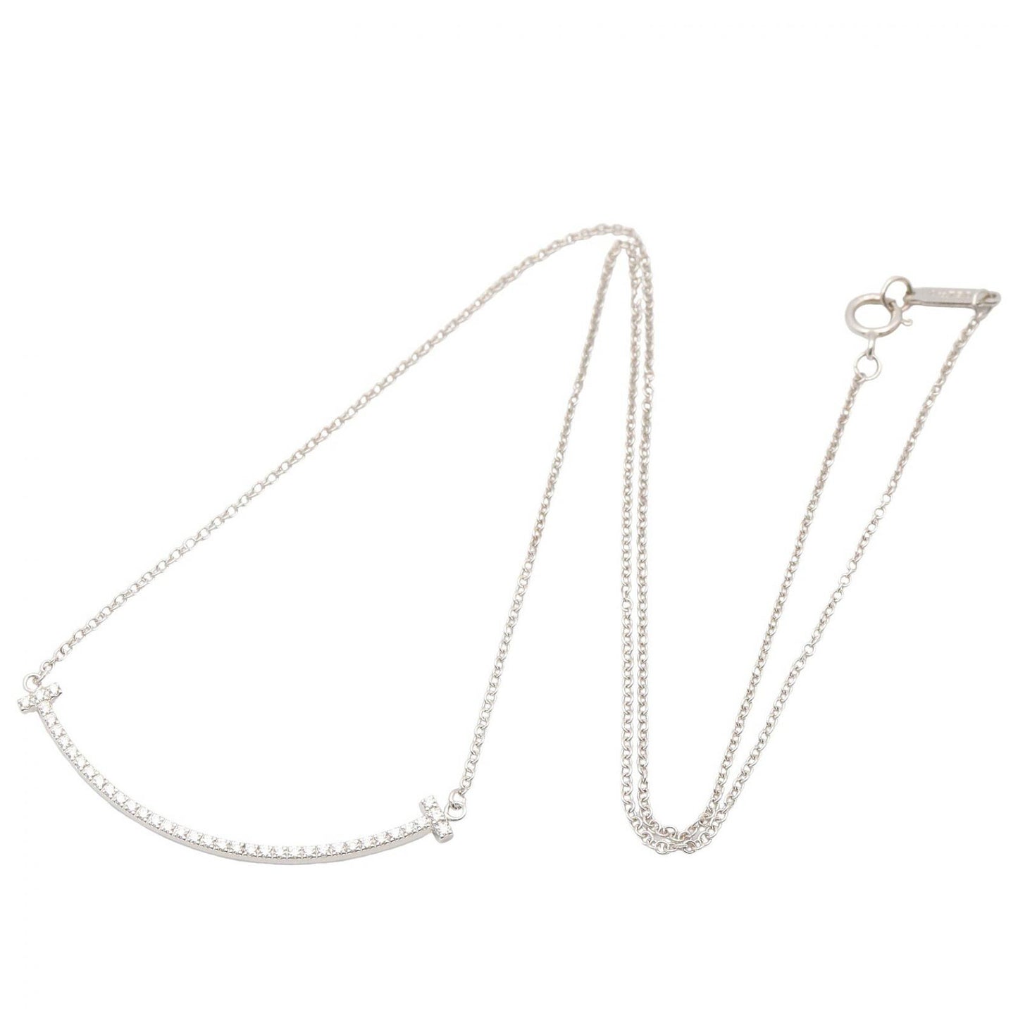 Tスマイル ダイヤ ネックレス ネックレス K18WG ダイヤモンド クリア ホワイトゴールド ティファニー アクセサリー TIFFANY & Co.