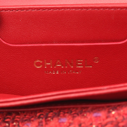 マトラッセ ミニ 2WAY チェーンショルダーバッグ ツイード レザー レッド ゴールド金具 シャネル バッグ CHANEL
