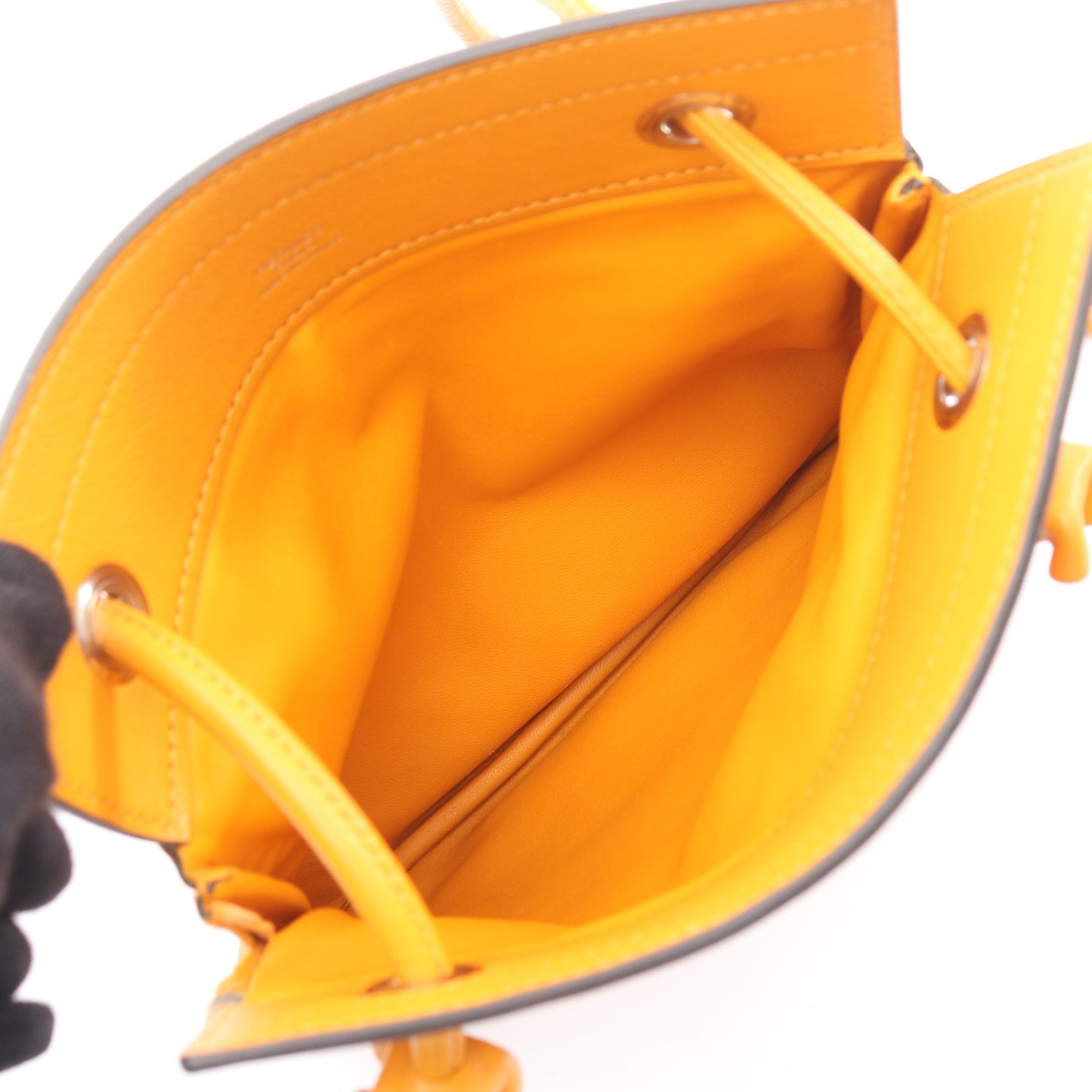 サックアリーヌ ミニ ムタード ショルダーバッグ ヴォースイフト オレンジ シルバー金具 D刻印 エルメス バッグ HERMES