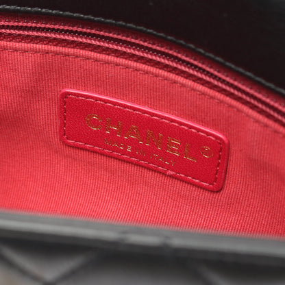 マトラッセ スモールフラップ チェーンショルダーバッグ レザー ブラック ゴールド金具 シャネル バッグ CHANEL