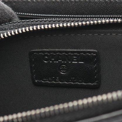 マトラッセ チェーンウォレット チェーンショルダーバッグ ラムスキン ブラック シルバー金具 シャネル バッグ CHANEL