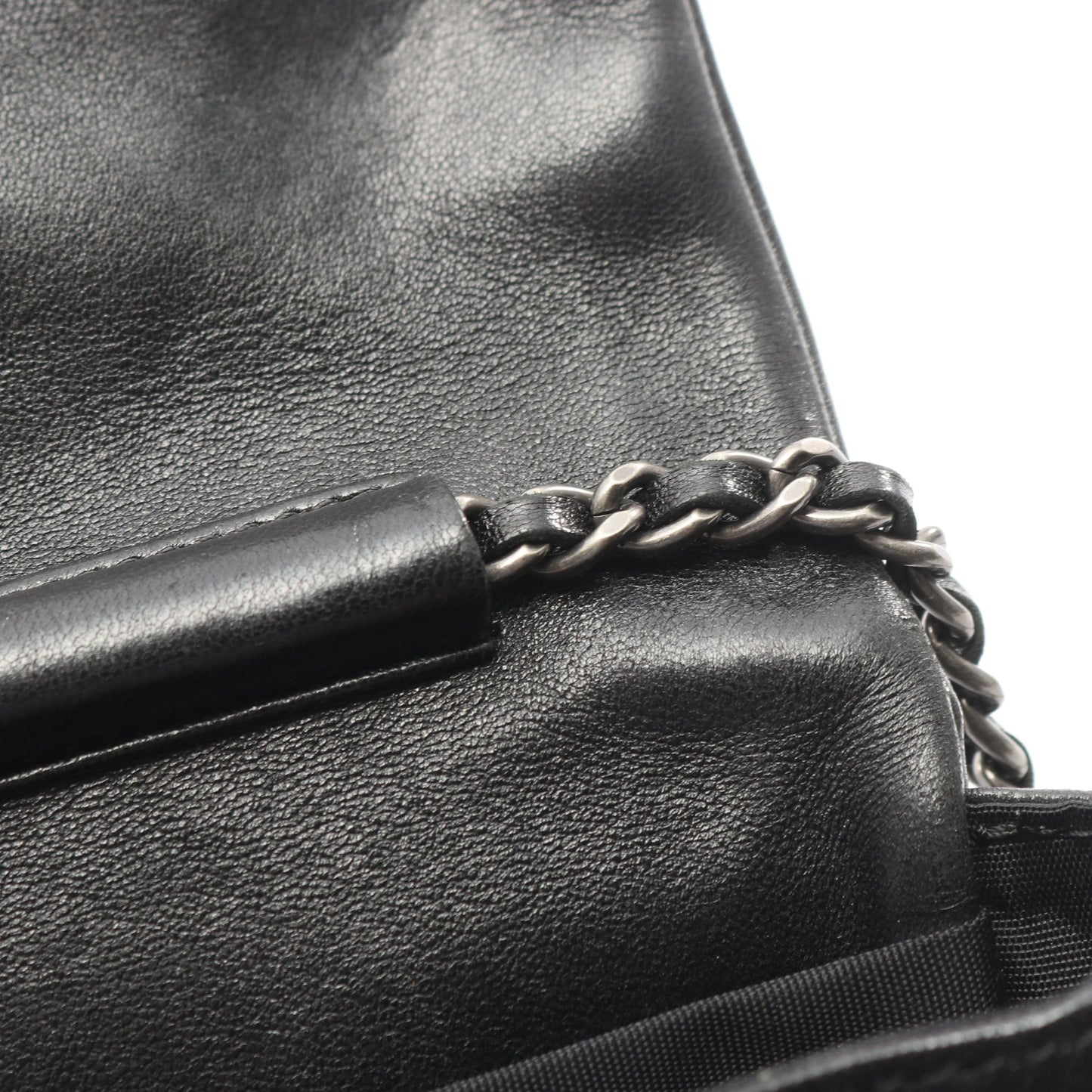 マトラッセ チェーンウォレット チェーンショルダーバッグ ラムスキン ブラック シルバー金具 シャネル バッグ CHANEL